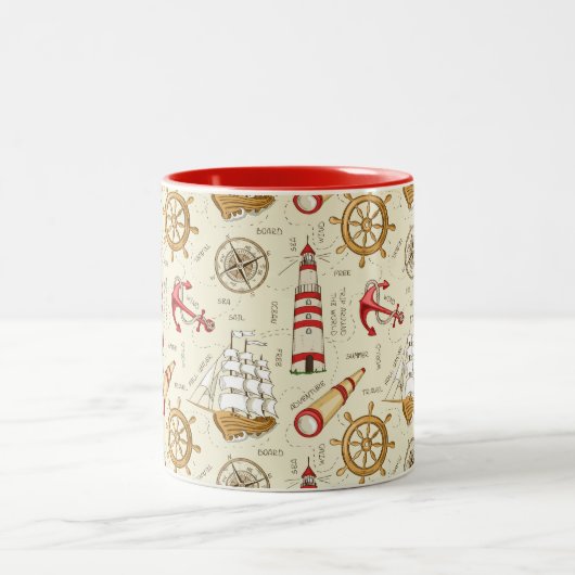 Ocean Scene Tweekleurige Koffiemok (Center)