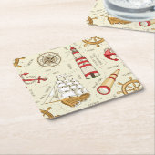 Ocean Scene Vierkante Kartonnen Onderzetter (Schuin)