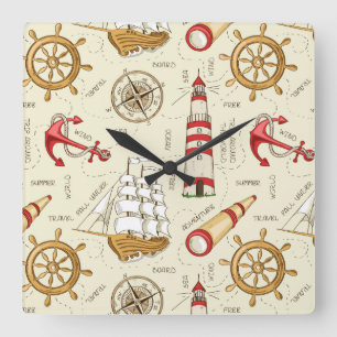 Ocean Scene Vierkante Klok