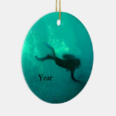Ocean Scuba Diver Keramisch Ornament (Rechts)