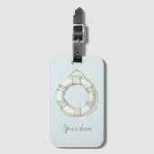 Ocean Sea Mint White Round Floating Device Bagagelabel (Voorkant (verticaal))