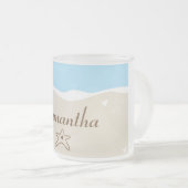 Ocean Sea Shell Eau Frosted Glass Coffee Mug Cup (Devant droit)