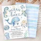 Ocean Sea Whale Baby Shower Invitation Boy