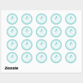 Ocean Seahorse Wedding Ronde Sticker (Vel)