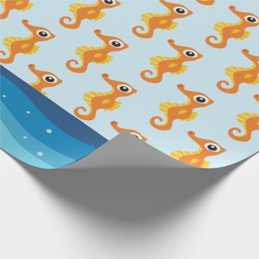 Ocean Seahorse Wrapping Paper Cadeaupapier (Hoek)
