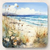 Ocean Seascape waterverf Bier Onderzetter (Voorkant)