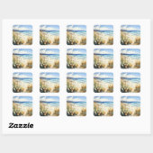 Ocean Seascape waterverf Vierkante Sticker (Vel)