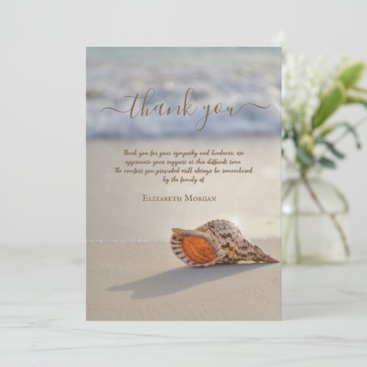 Ocean Seashell Fotoviering van het Leven Bedankkaart (Staand voorkant)