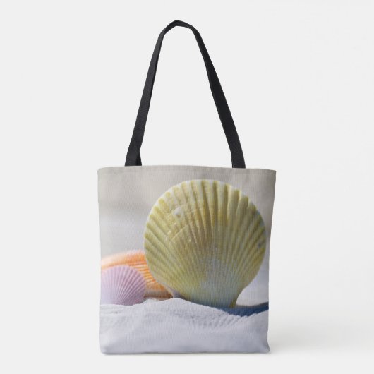 Ocean Seashell op Coastal Beach Design Draagtas (Achterkant)