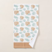 Ocean Seashell Pattern met naam Bad Handdoek (Handdoek)