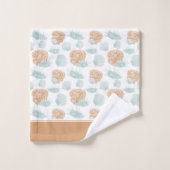 Ocean Seashell Pattern met naam Bad Handdoek (Wasdoekje)