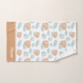 Ocean Seashell Pattern met naam Bad Handdoek (Handdoek)