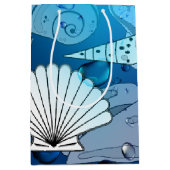 Ocean Seashells Beach Aqua Medium Cadeauzakje (Voorkant)