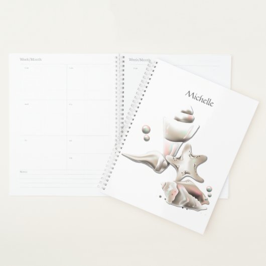 Ocean Seashells Beach gepersonaliseerd Planner (Display)