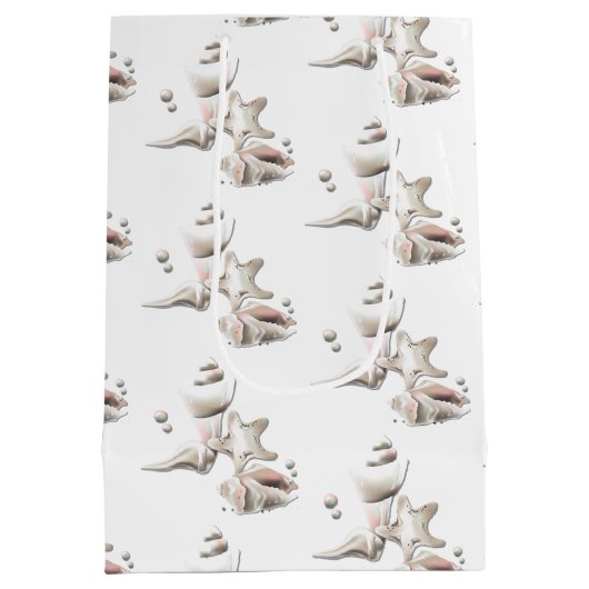 Ocean Seashells Beach Medium Cadeauzakje (Achterkant)
