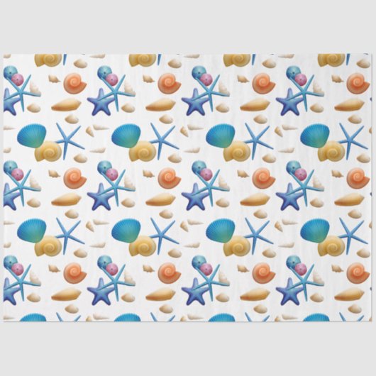 Ocean Seashells Decoupage Lg Elements Tissuepapier (Voorkant)