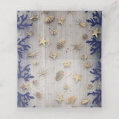 Ocean Seashells Gold en Navy Nautical (Binnenkant ongevouwen)