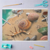 Ocean Seashells op Beach ontkoppeling Tissuepapier (Craft)