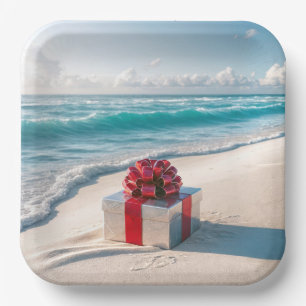 Ocean Seashore Kerstcadeau Papieren Bordje