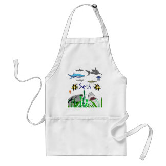 Ocean Shark (aangepaste naam) Apron Standaard Schort