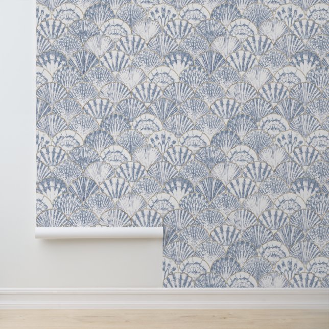 Ocean Shelfs Zeemeermin goud Behang (Applicatie)