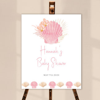 Ocean Shell Baby shower Welkomstbord Poster