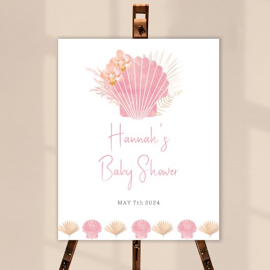Ocean Shell Baby shower Welkomstbord Poster