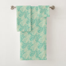 Ocean Shells Sea Waves Abstract Vintage Pattern