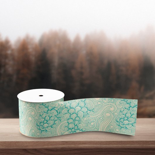 Ocean Shells Zee Waves Abstract Patroon Grosgrain Lint