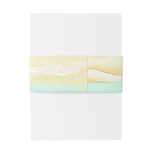 Ocean Shore Blauwgroen Water en Zand Bruiloft Uitnodigingen Wikkel (Achterkant Voorbeeld)