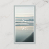 Ocean Shoreline Luxury Monogram Feminine Photo Visitekaartje (Voorkant)