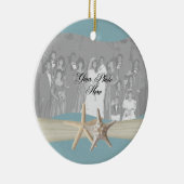 Ocean Sky Blue Zeester Foto Keramisch Ornament (Rechts)