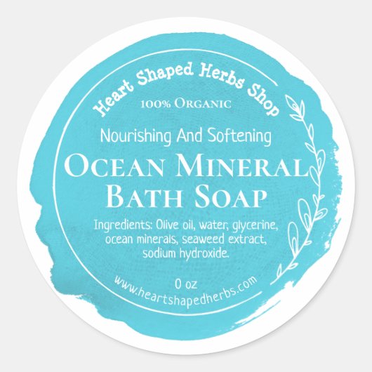  Ocean Soap Label Handmade Business (Voorkant)