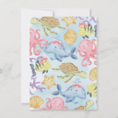 Océan sous la mer Baby shower fille Invitation (Dos)
