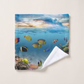 Océan sous-marin du poisson tropical (Gant de toilette)