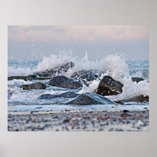 Ocean Splash-Waterverf Poster