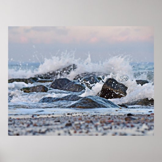 Ocean Splash-Waterverf Poster (Voorkant)