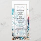 Ocean Splash Zee Coral Waterverf Wedding Program Programma (Achterkant)