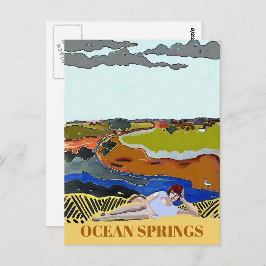 Ocean Spring MS, Style Briefkaart (Voorkant / Achterkant)