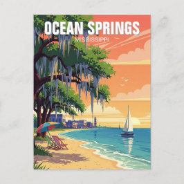 Ocean Springs Mississippi Reizen Briefkaart