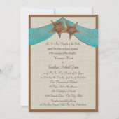 Ocean Starfish & Net Wedding Kaart (Voorkant)