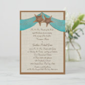 Ocean Starfish & Net Wedding Kaart (Staand voorkant)