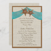 Ocean Starfish & Net Wedding Kaart (Voorkant / Achterkant)