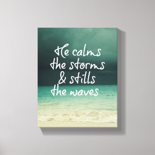 Ocean Storm met God Quote Canvas Afdruk (Voorkant)