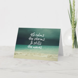Ocean Storm met God Quote Kaart
