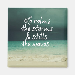 Ocean Storm met God Quote Magneet
