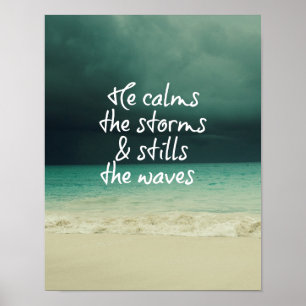 Ocean Storm met God Quote Poster