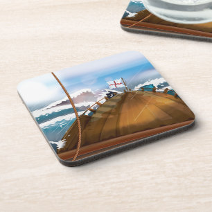 Ocean Storm Sail Ship Bier Onderzetter