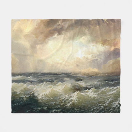Ocean Storm Waves Fleece Deken (Voorkant (Horizontaal))