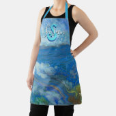 Ocean Stream Acrylfluid Art Apron Schort (Insitu)